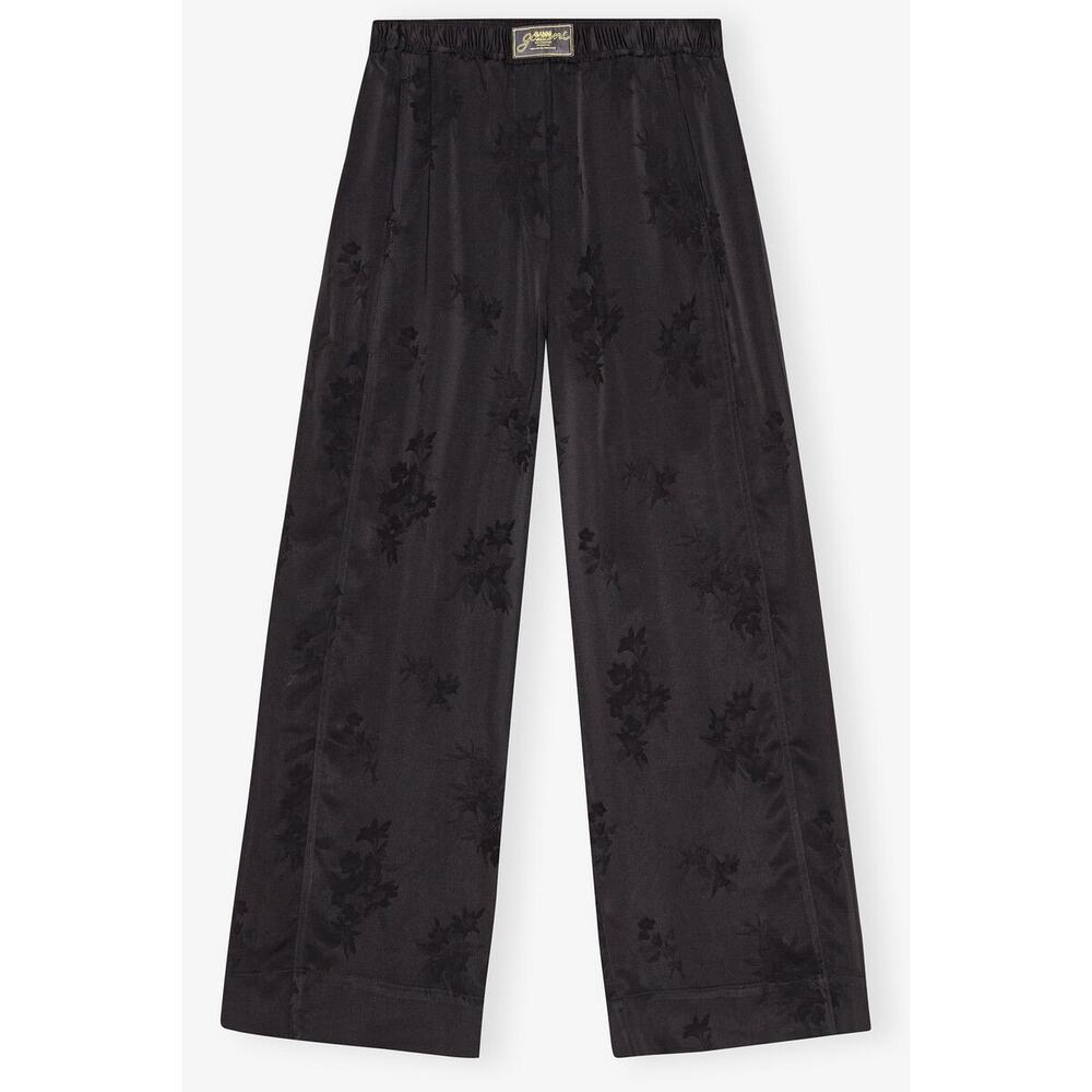 GANNI Black Satin Jacquard Pants XS / 2 - Picture 3 of 16